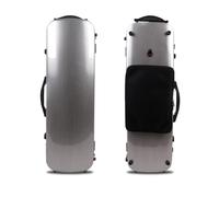 DouscsChart 4/4 Carbon Fiber Violin Case with Lock Ultralight 21kg Hard Case Full Size Black Velour Interior Backpack Straps Rosin Pocket Hygrometer Accessory Storage