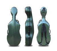 DouscsChart Professional Cello Case 4/4 Carbon Fiber Ultra Lightweight Durable Hard Shell Travel Case for Cellists Music School Students Waterproof Shockproof with Backpack Straps (green)