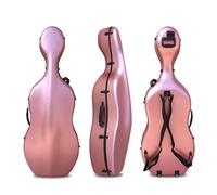 DouscsChart Professional Cello Case 4/4 Carbon Fiber Ultra Lightweight Durable Hard Shell Travel Case for Cellists Music School Students Waterproof Shockproof with Backpack Straps (golden)