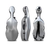 DouscsChart Professional Cello Case 4/4 Carbon Fiber Ultra Lightweight Durable Hard Shell Travel Case for Cellists Music School Students Waterproof Shockproof with Backpack Straps (silvery)