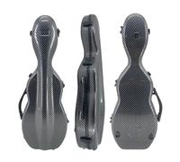 DouscsChart Violin Case 4/4 Full Size Carbon Fiber - Ultra Lightweight Hard Shell Travel Case with Bow Holder & Hygrometer for Professional Musicians (black)
