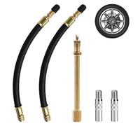 DOUSELLA 5 Piece Tyre Valve Extension Adapter Tyre Valve Extension Extension Twin Tyre Valve Adapter for Car Motorcycle Truck