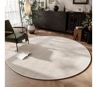 DOUSMHII Modern Imitation Sisal Round Carpet, Anti Scratching Mat, Medieval Style, Soft, Non-slip, Easy Clean Washable (Beige, 160cm)