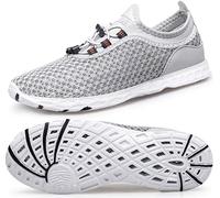 DOUSSPRT Women's Water Shoes Quick Drying Sports Aqua Shoes, Grey 2, 6 UK