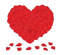 Doutop Rose Petals Red Artificial Silk Flower Rose Petals / Leaves for Wedding / Party / Valentine's Day / Marriage / Proposal / Table Confetti, Pack of 1000