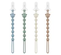 DOUUCO 4Pcs Silicone Dummy Clips, BPA Free Straps for Baby Boys Girls
