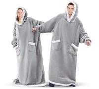 DOUUCO DUOOCO Wearable Hoodie Blanket for Women, Oversized Blanket Hoodie Warm Sherpa Fleece Long Sleeve Hooded Blanket Soft Snuggle Hooded Blanket for Women Men