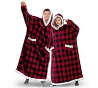 DOUUCO DUOOCO Wearable Hoodie Blanket for Women, Oversized Blanket Hoodie Warm Sherpa Fleece Long Sleeve Hooded Blanket Soft Snuggle Hooded Blanket for Women Men