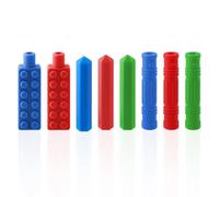 DOUUCO Sensory Chew Pencil Topper,Oral Motor Chewing Tether for Kids Toddlers with Teething, ADHD, Autism, Biting Needs (8 Pack)