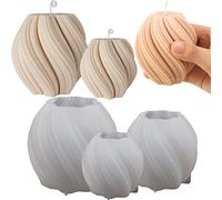 Douup 3Pcs Geometric Pillar Candle Mold, 3D Silicone Candle Molds, Irregular Wave Twisted Silicone Molds for Candles, DIY Candle Making Mold, Crafts Home Art Decoration (1494554253-65254388)