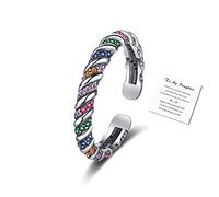 DouuYuhet 925 Sterling Silver To My Daughter Anxiety Rings for Women Cubic Zirconia Anxiety Ring for Daughter Sterling Silver Spinner Ring Gifts with, Rhinestones, Cubic Zirconia