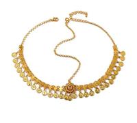 DouuYuhet Gold Rhinestones Tassel Headband Sparkly Crystal Headpiece Head Chain Sequin Boho Head Chain Jewelry Prom Costume Hair Band Hair Accessories for Women and Girls (02-Gold)
