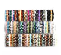 DOUVEI 15 PCS Boho Beaded Bracelet Set,MIX Style Assorted Multi-Color Elastic Strand Bracelets,Boho Yoga Meditation Jewelry Gift, One Size, Stone, no gemstone