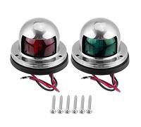 DouWen MO 2Pcs 12V LED Side Bow Navigation Signal Light Lamp, Marine Boat Yacht Navigation Light, High Visibility Stainless Steel Housing, Red Green LED Light for Console T - Roof