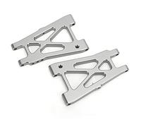 DouWen MO 2PCS Aluminum Alloy Rear Lower Swing Arm, RC Rear Lower Suspension Arms for KYOSHO 4WD Optima 1/10 Off Road Vehicle, Upgraded A Arms with Multiple Color Options, Replacement Parts (Silver)