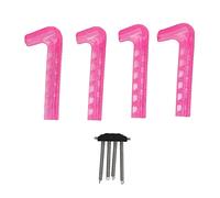 DouWen MO 4pcs Ice Skate Guards, Adjustable Hockey Skate Blade Covers, Antiskid Soft Plastic Blade Protectors with Springs for Home Use, Fits Skate Sizes 24-42 (Rose Red)