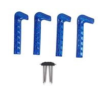 DouWen MO 4pcs Ice Skate Guards, Adjustable Hockey Skate Blade Covers, Antiskid Soft Plastic Blade Protectors with Springs for Home Use, Fits Skate Sizes 24-42 (Blue)