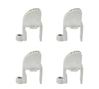 DouWen MO 4pcs Pontoon Boat Clips, Nylon Boat Bumper Hangers for 1in and 1.25in Rectangular Tube Rails with 3/8in Rope Eye, Versatile Marine Fender Clips for Yacht and Pontoon (Grey)