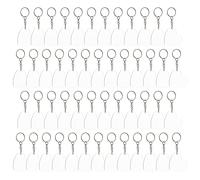 DouWen MO 50PCS Heart Sd Acrylic Keychain s, Transparent Discs for DIY Crafts, Bulk Acrylic Ornaments with Key s and s, for Heat Transfer and Engra