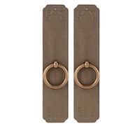 DouWen MO Chinese Style Single Hole Cabinet Door Pull Knobs, Antique Bronze Drawer Handles for Kitchen Wardrobe Furniture, Retro Metal Handle with Complete Hardware Kit for (16cm)