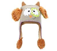 DouWen MO Knitting Wool Cute Hat with Moving Ears, Funny Interactive Toy Cap for Children and Babies, Soft Knit Wool Hat with Press - Activated Wiggling Ears for Toddlers Over 18 (Grey)