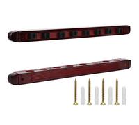 DouWen MO Wall Mounted Billiards Cues Rack, Wooden Pool Cues Holder with 8 Holes, Wine Red Snooker Stick Storage Rack for Home or Billiard Hall, Includes Mounting Screws