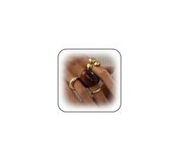 Douxsu Vintage Statement Brown Resin Dome Chunky Gold Rings Stack for Women Trendy Funky Thick Huggie Open Knuckles Ring Set Non Tarnish Party Jewelry Gift, Adjustable (0.62in to 0.7in), Metal, No