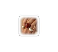 Douxsu Vintage Statement Brown Resin Dome Chunky Gold Rings Stack for Women Trendy Funky Thick Huggie Open Knuckles Ring Set Non Tarnish Party Jewelry Gift, Metal, No Gemstone