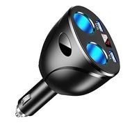 DOUXURY Car Charger, Cigarette Lighter Adapter,12V/24V DC Outlet Splitter with Dual USB Ports Quick Charge Car Charger Compatible with iPhone, iPad, Tablet, Android, Samsung, for GPS, Dashcam