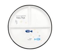 DouYuan Porcelain Divided Plates, Round 3-Compartment Ceramic Portion Control Plates for Adults Weight Loss, Perfect for Balanced Diet