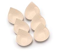 Douzi Bra Pad Inserts 3 Pairs Sewn Padded Removable for Sports Bra, Bikini, Underwear Pad Inserts, 3 Pairs Beige, L