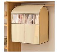 DOUZIO Clothes Rack Cover, Hanging Garment Cover, Large Capacity Clothes Protector Bag Non-woven Breathable Suit Cover Wardrobe Clothes Rail Cover with Zip(Size:52×52×85cm,Color:Beige)
