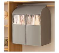 DOUZIO Clothes Rack Cover, Hanging Garment Cover, Large Capacity Clothes Protector Bag Non-woven Breathable Suit Cover Wardrobe Clothes Rail Cover with Zip(Size:78×52×120cm,Color:Grey)