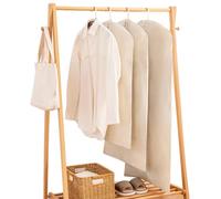 DOUZIO Cotton Garment Bag, Hanging Clothes Bag Natural Breathable Suit Covers with Metal Zip Large Capacity Clothes Covers for Fur, Mink, Thick Coats(Size:90×58cm,Color:Flat)