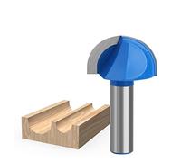 DOUZLE 1pcs Core Box Router Bit, 12mm 12.7mm Shank Round Nose Two Flutes Router Bit Set For Woodworking Cove Box Bit (Size : 12X25.4mm)