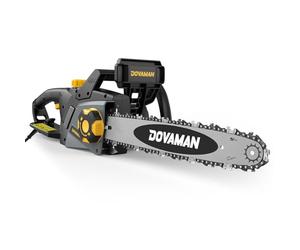 DOVAMAN 2400W Electric Chainsaw, One-Step Tool-Free Tensioning, 16 Inch Oregon Bar and Chain, 15m/s Speed, 6m Power Cable, Auto Lubrication, Powerful Chainsaw with Two Chains - DCS01A