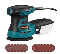 DOVAMAN 350W Random Orbital Sander, Electric Sander for Wood & Metal, 6 Variable Speeds up to 13000RPM, 125mm Sanding Pad, Dust Collection Box & 12Pcs Sandpapers, Power Sanding Machine for DIY