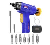 DOVAMAN Cordless Electric Screwdriver 4V, 6Nm Torque, Built-in Bit Storage, Type-C, LED Light, 7 Bits, Carrying Case Blue