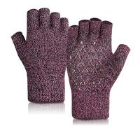 DOVAVA Women's Winter Anti-Slip Touchscreen Knit Gloves with Thermal Fleece Lining for Driving Outdoor, Red