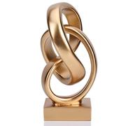DOVDOV Abstract Gold Knot Statue, Geometric Knot Decor, Gold Decor on Shelf Bookshelf countertop for Living Room Coffee Table Office Coffee Table entryway entryway Desktop Decorative Ornament.