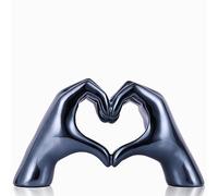 DOVDOV Black Heart and Hand Statue, Sculpture Home Decor, Bohemian Wedding Decor for Edgy Room, Coffee Table, Office, Living Room, Bedroom, Book Decor