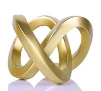 DOVDOV Gold Knot Decorative Sculpture, Gold Room Decor Aesthetics, Mobius Ring Statue for Shelves Living Room tv Cabinet Office Cabinet Above Coffee Table Decor Accents.