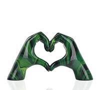 DOVDOV Resin Sculpture, Fluid Green Heart Decoration, Modern Art Statue for Home Decor for Valentine's Day, Wedding, Anniversary