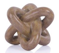 DOVDOV Wood-Toned Knot Sculpture, Triple-Knot Statue, Wood-Toned Home Decor, Ideal for accenting Rustic-Style Coffee Tables, Living Room TV Stands, Dining Tables, and entryway Shelving.