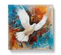 Dove Abstract Expressionism Canvas Print for Living Room Bedroom Home Office Décor, Wall Art Picture Ready to Hang, 20x20 Inch (50x50 cm)
