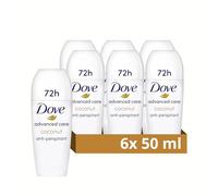 Dove Advanced Care Coconut Anti-Perspirant Deodorant with plant-based moisturiser Roll On for 48-hour odour protection 6x 50 ml