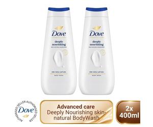 Dove Advanced Care Deeply Nourishing Body Wash 24H Micromoisture, 2x400ml