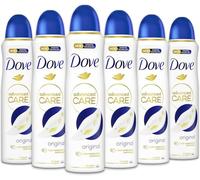 Dove Advanced Care Original Deodorant Spray with Moisturising and Skin-Friendly Formula, Alcohol-free, Up to 72 Hours, Deodorant for Men and Women, Pack of 6 x 150 ml
