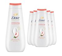 Dove Advanced Care Rebalancing Body Wash 400ml, 6 Pack - Peach and Rice Milk Shower Gel with 24-Hour Renewing MicroMoisture, Sulfate-Free Formula for Smooth Skin