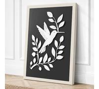 Dove Among Botanicals Canvas Wall Art Print 18x12 Inch (46 x 30 cm)